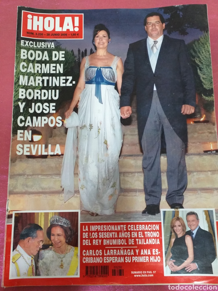 Collectionnisme de Magazine &iexcl;Hola!: Revista HOLA - Boda C. Mart&iacute;nez-Bordiu - junio 2006