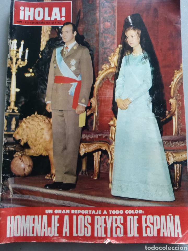 Coleccionismo de Revista Hola: Revista Hola num 1632, 6 diciembre 1975.Homenaje alos Reyes