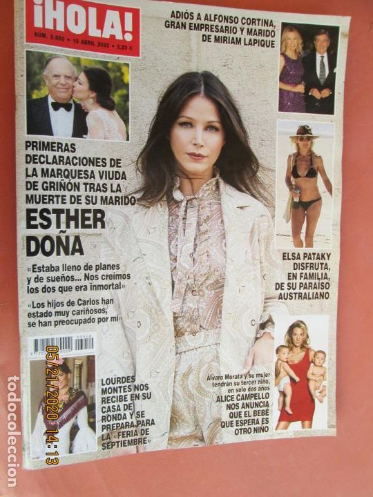 Coleccionismo de Revista Hola: HOLA REVISTA , 3950 - ESTHER DO&Ntilde;A PRIMERAS DECLARACIONES TRAS LA MUERTE DE MARQUES GRI&Ntilde;ON