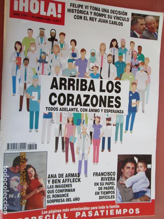 Coleccionismo de Revista Hola: HOLA REVISTA N&ordm; 3929 - MARZO 2020 ARRIBA LOS CORAZONES , FRANCISCO RIVERA