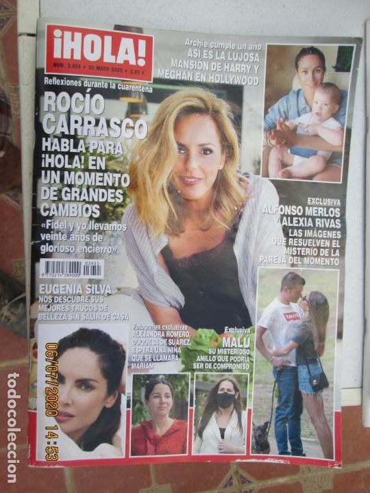 Collectionnisme de Magazine &iexcl;Hola!: HOLA REVISTA , N&ordm; 3955 - 20-05-2020 - ROCIO CARRASCO - ALONSO MERLOS - EUGENIA SILVA