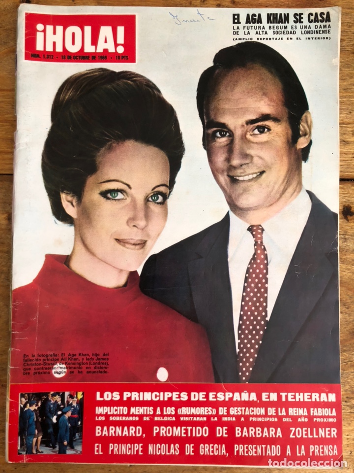 Collectionnisme de Magazine &iexcl;Hola!: REVISTA HOLA N&ordm; 1312 A&Ntilde;O 1969, EN PORTADA EL AGA KHAN, PRINCIPE NICOLAS DE GRECIA.