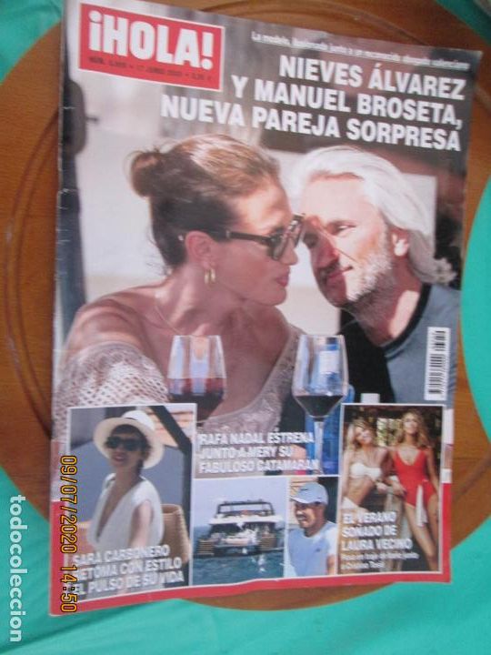 Coleccionismo de Revista Hola: HOLA REVISTA , 3959 - JUNIO 2020 - NIEVES ALVAREZ Y MANUEL BROSETA - SARA CARBONERO - LAURA VECINO