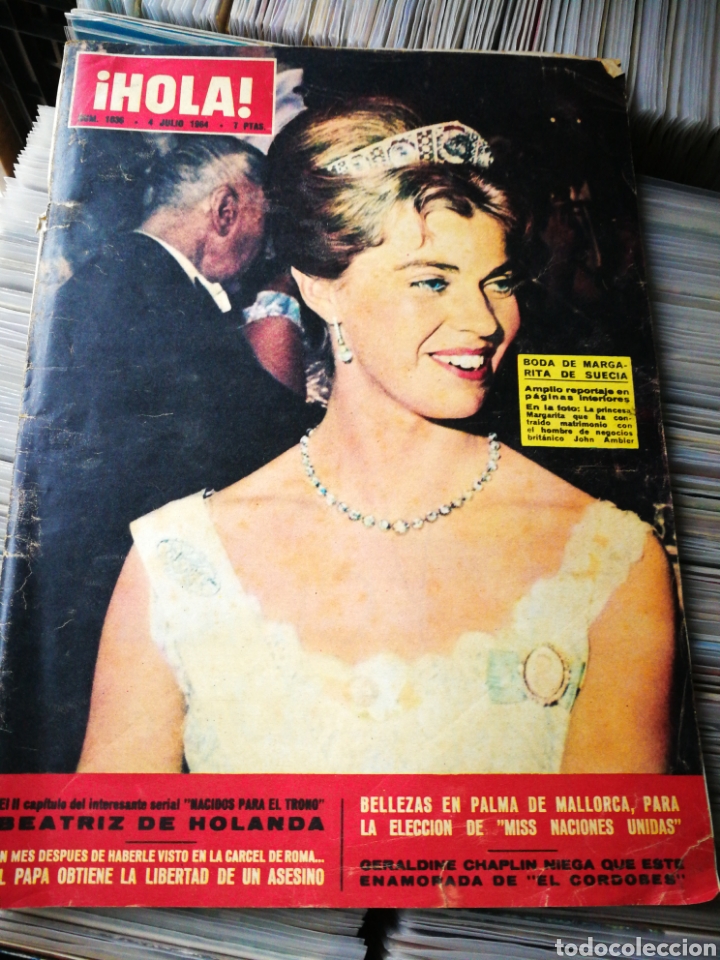 Coleccionismo de Revista Hola: REVISTA HOLA!- BODA MARGARITA DE SUECIA, N&deg;1036,1964.
