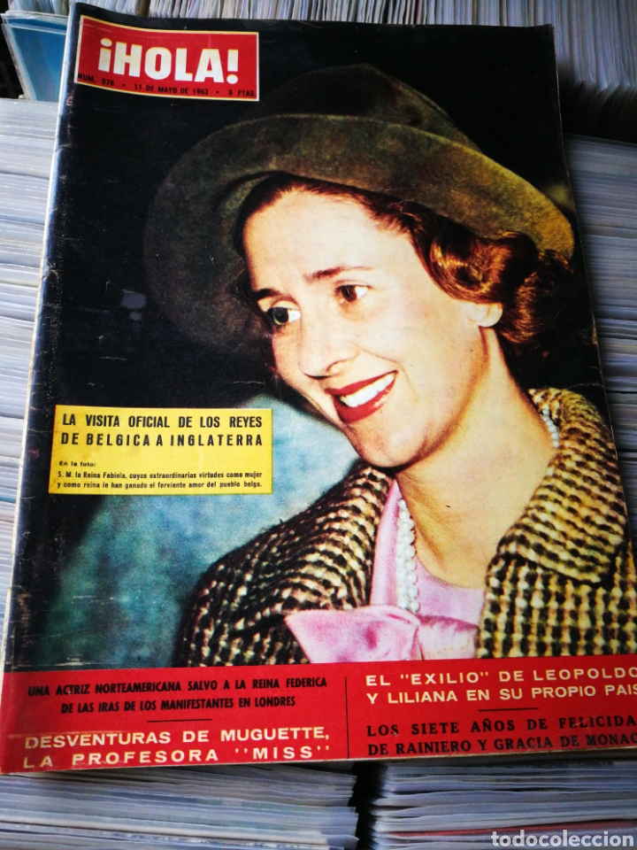 Coleccionismo de Revista Hola: REVISTA HOLA!- REINA FABIOLA, VISITA OFICIAL A INGLATERRA, N&deg;976,1963.