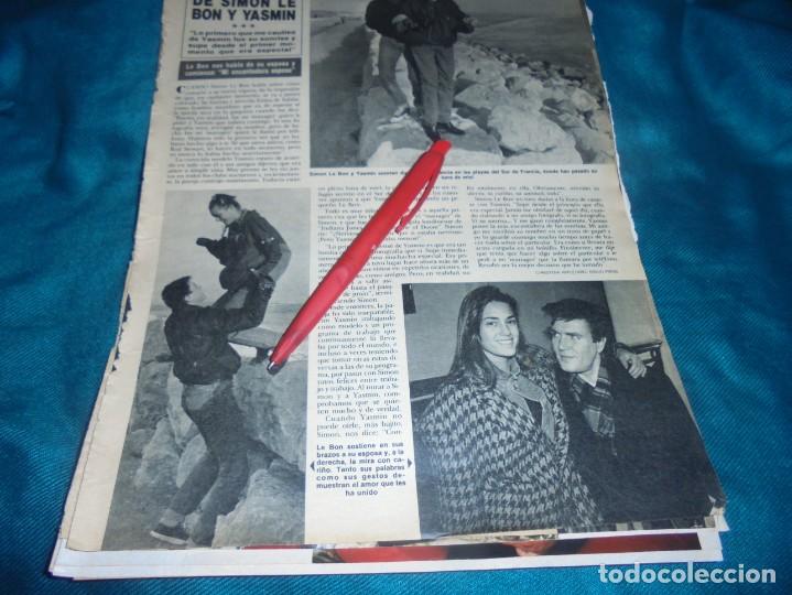 Collezionismo di Rivista &iexcl;Hola!: RECORTE : LUNA DE MIEL DE SIMON LE BON ( DURAN DURAN). HOLA, FBRO 1986(#)