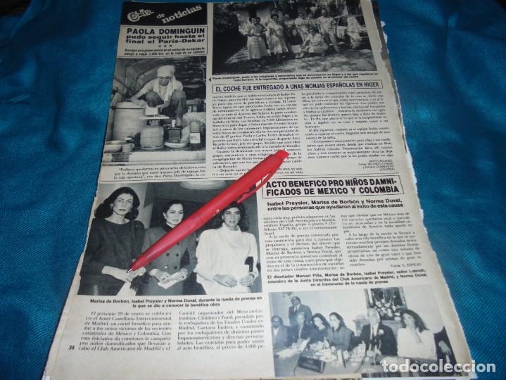 Collezionismo di Rivista &iexcl;Hola!: RECORTE : NORMA DUVAL, EN ACTO BENEFICO. PAOLA DOMINGUIN. HOLA, FBRO 1986(#)