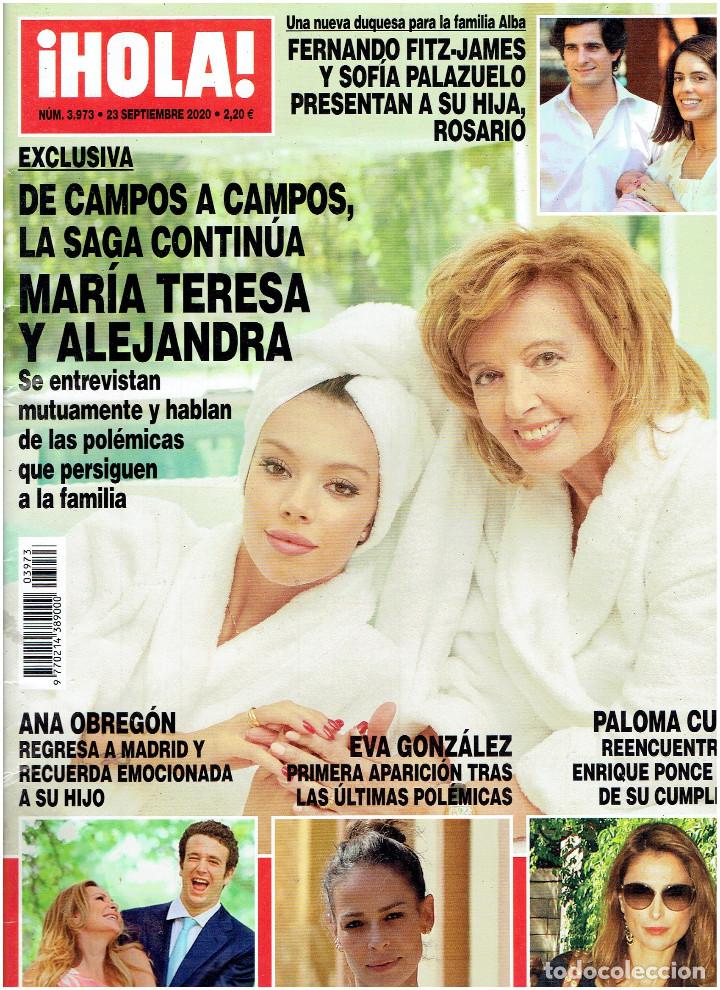Coleccionismo de Revista Hola: REVISTA: &iexcl;HOLA!. N&ordm; 3973. MARIA TERESA Y ALEJANDRA/EVA GONZALEZ, PUBLICIDAD/ 23/09/ 2020.
