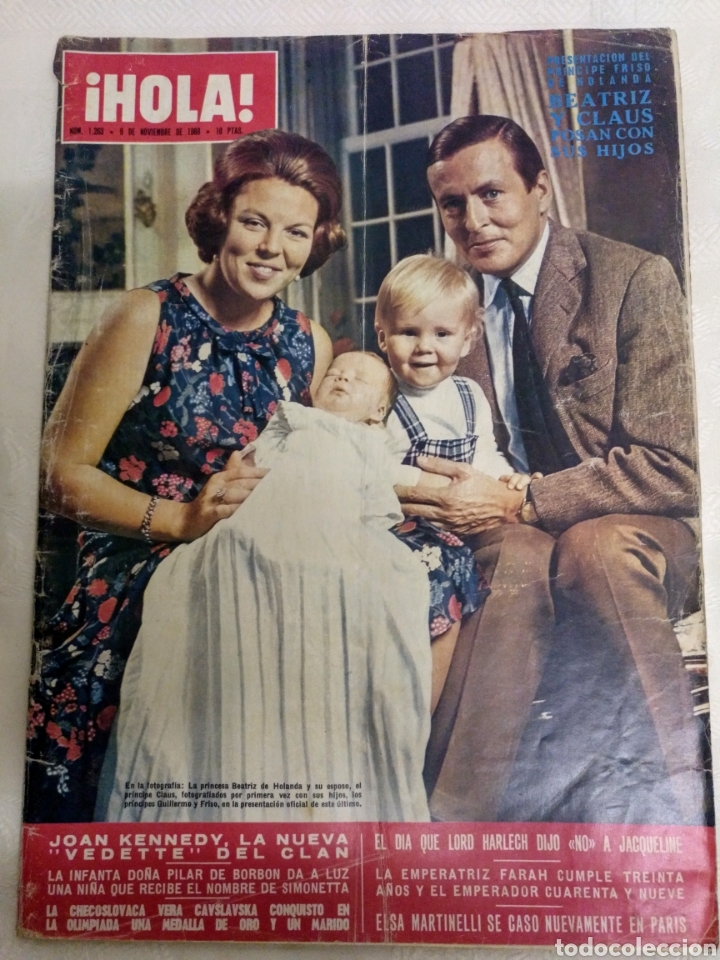Collectionnisme de Magazine &iexcl;Hola!: HOLA 1263.9-11-1968 PRESENTACI&Oacute;N FRISO DE HOLANDA.ELSA MARTINELLI,ETC