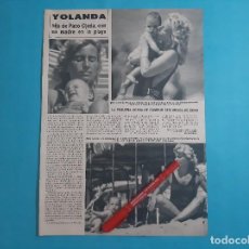 Coleccionismo de Revista Hola: YOLANDA HIJA DE PACO OJEDA CON SU MADRE EN PLAYA - RECORTE 1 PAG - AÑO 1986
