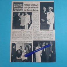 Coleccionismo de Revista Hola: FERNANDO SANCHO JR CONTRAJO MATRIMONIO CON DOLORES MORENO- RECORTE 1 PAG - AÑO 1986. Lote 262685045