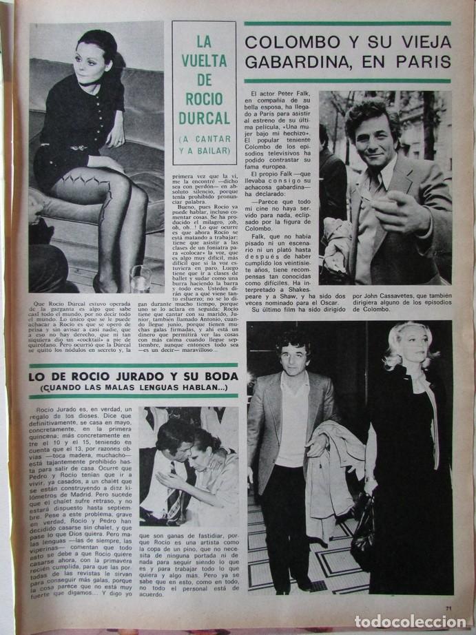 Coleccionismo de Revista Hola: RECORTE REVISTA HOLA N.&ordm; 1652 1976 ROC&Iacute;O D&Uacute;RCAL, ROC&Iacute;O JURADO, PETER FALK