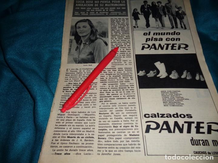 Colecionismo da Revista &iexcl;Hola!: RECORTE : LUCIA BOS&Eacute; NO PEDIRA LA ANULACION. HOLA, SPTMBRE 1968(#)