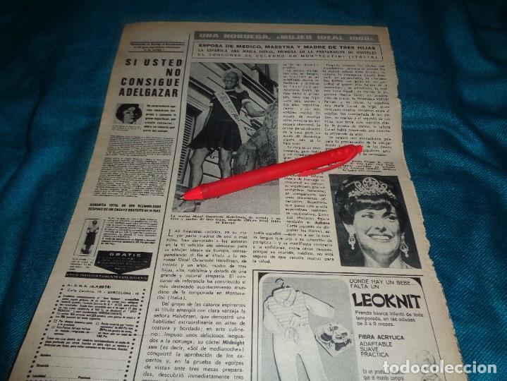 Collezionismo di Rivista &iexcl;Hola!: RECORTE : UNA NORUEGA, ELEGIDA MUJER IDEAL 1968. LADY AMERICA. HOLA, SPTIMBRE 1968(#)