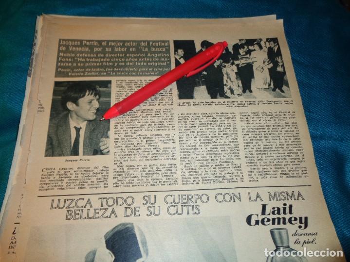 Colecionismo da Revista &iexcl;Hola!: RECORTE : JACQUES PERRIN, EN EL FESTIVAL DE VENECIA. HOLA, SPTMBRE 1966(#)