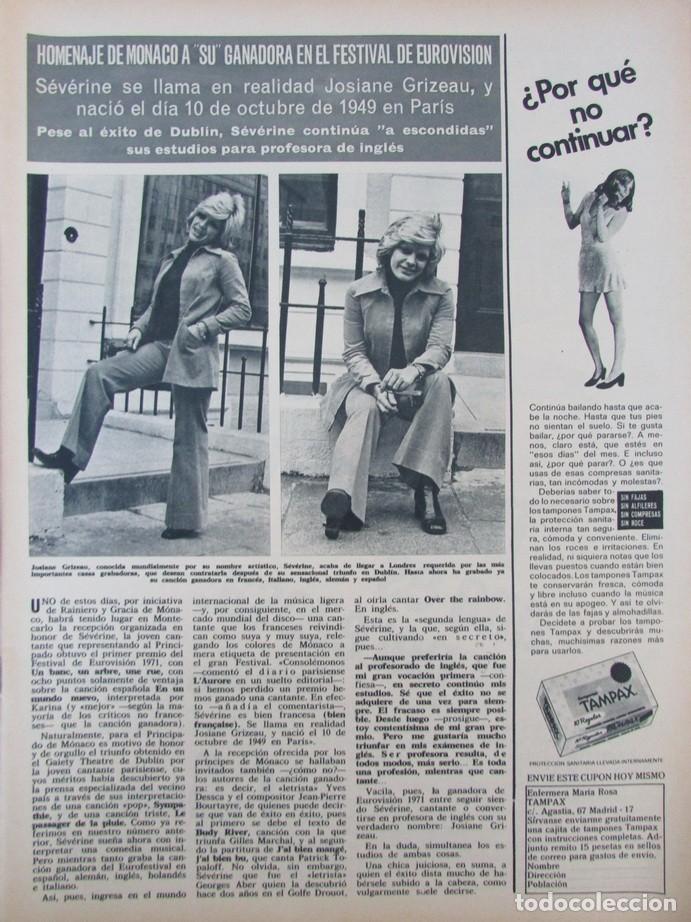 Coleccionismo de Revista Hola: RECORTE REVISTA HOLA N.&ordm; 1391 1971 S&Eacute;V&Eacute;RINE. JOSIANE GRIZEAU. EUROVISI&Oacute;N