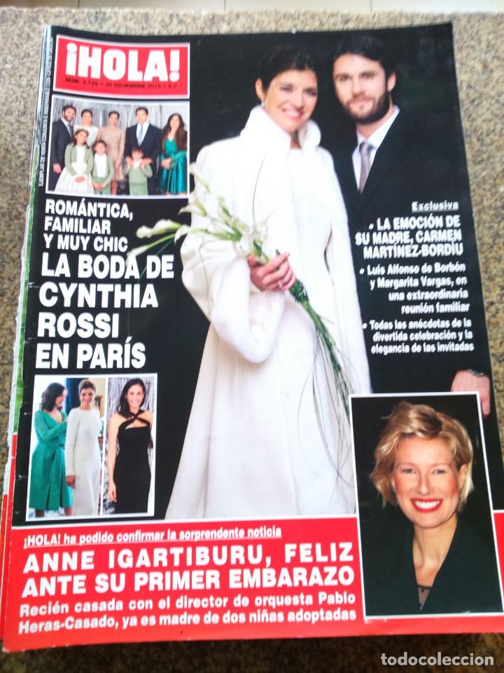 Collezionismo di Rivista &iexcl;Hola!: REVISTA HOLA - N&ordm; 3726 -- 30 DE DICIEMBRE 2015 -- LA BODA DE CYNTHIA ROSSI EN PARIS --