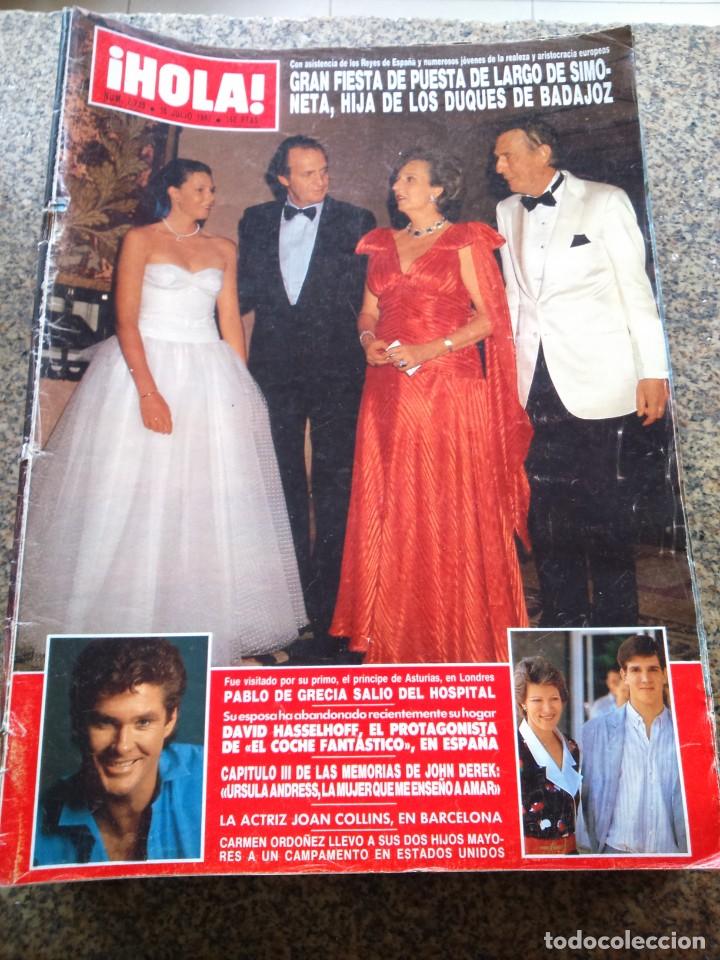 Collezionismo di Rivista &iexcl;Hola!: REVISTA HOLA - N&ordm; 2239 -- 16 DE JULIO 1987 -- PUESTA DE LARGO DE SIMONETA --