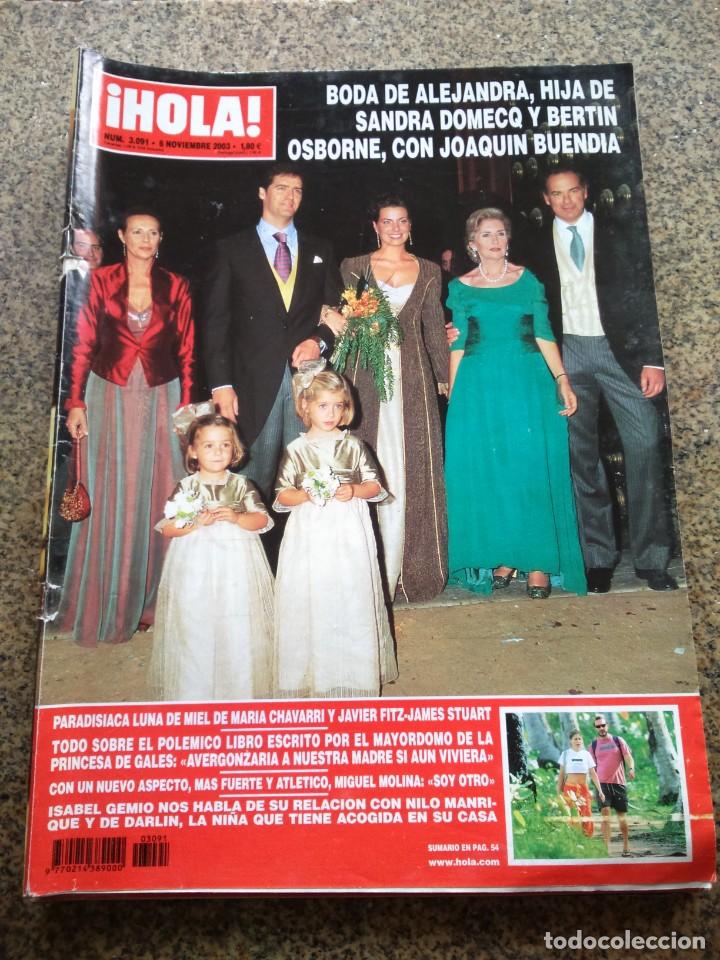 Collezionismo di Rivista &iexcl;Hola!: REVISTA HOLA - N&ordm; 3091 -- 6 DE NOVIEMBRE 2003 -- BODA DE ALEJANDRA CON JOAQUIN BUENDIA --