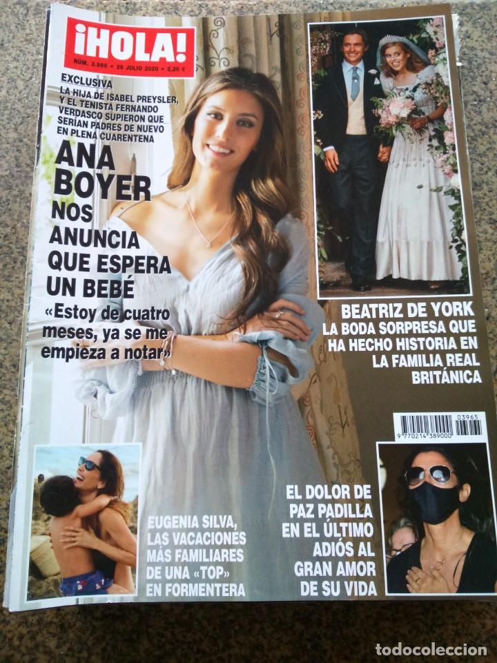 Colecionismo da Revista &iexcl;Hola!: REVISTA HOLA - N&ordm; 3965 -- 29 DE JULIO 2020 -- ANA BOYER ESPERA UN BEBE --