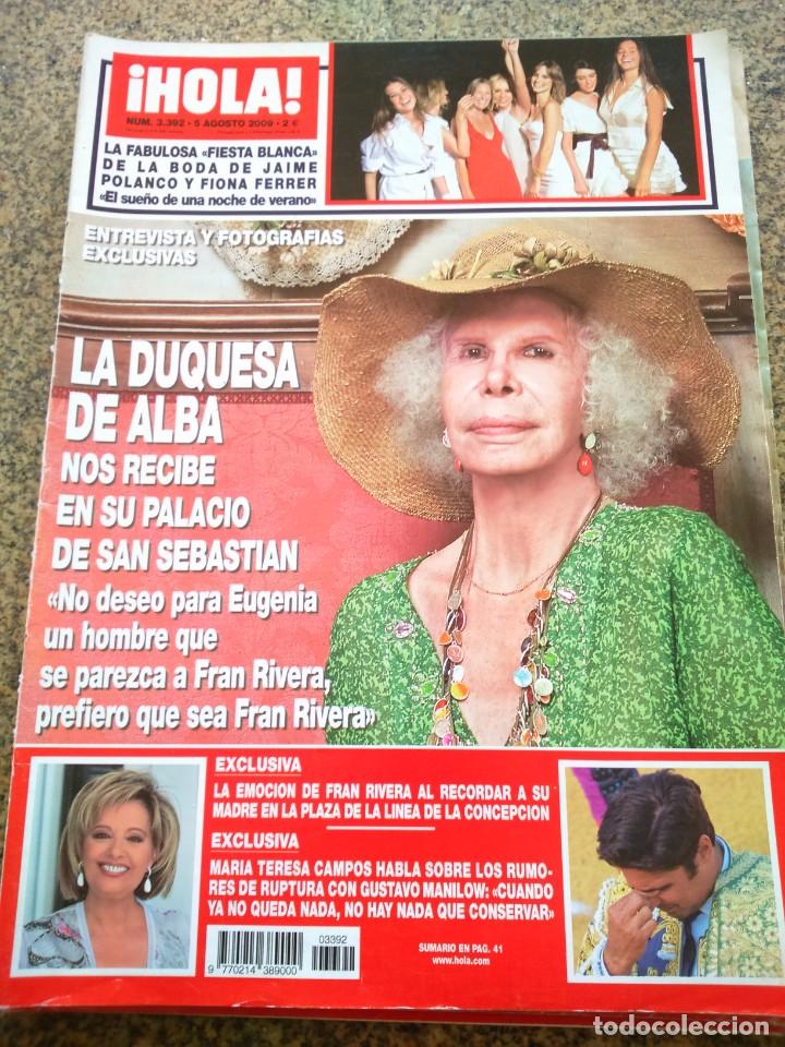 Collezionismo di Rivista &iexcl;Hola!: REVISTA HOLA - N&ordm; 3392 -- A&Ntilde;O 2009 -- LA DUQUESA DE ALBA -- BODA DE JAIME POLANCO Y FIONA FERRER