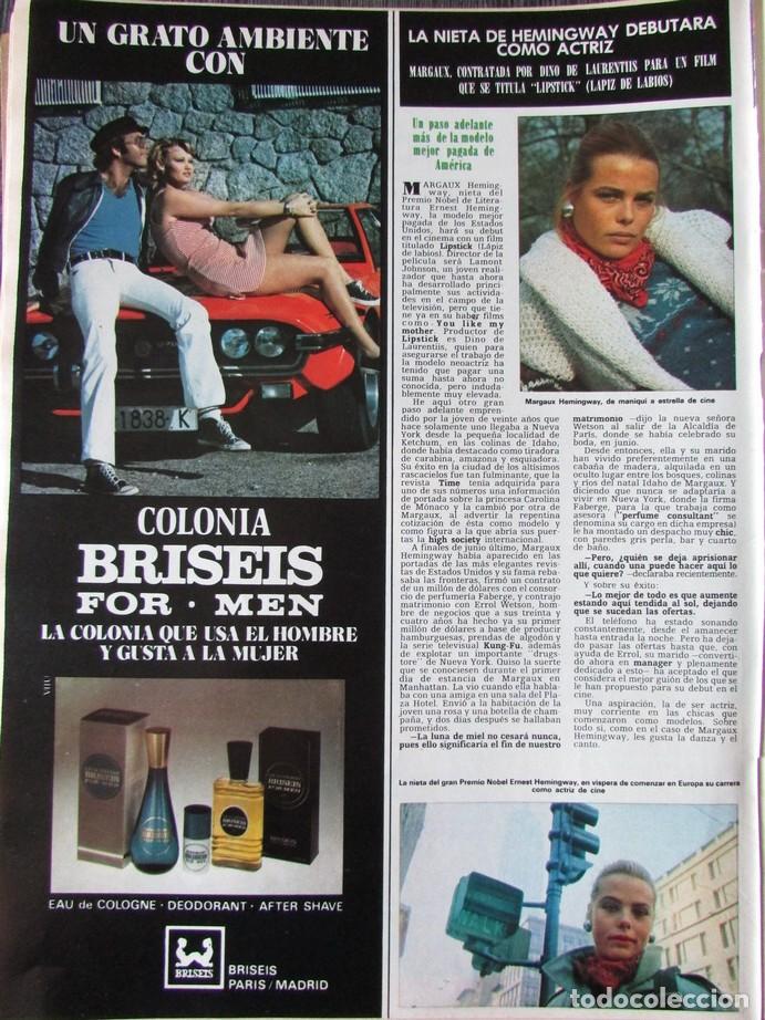 Coleccionismo de Revista Hola: RECORTE REVISTA HOLA N.&ordm; 1630 1975 MARGAUX HEMINGWAY
