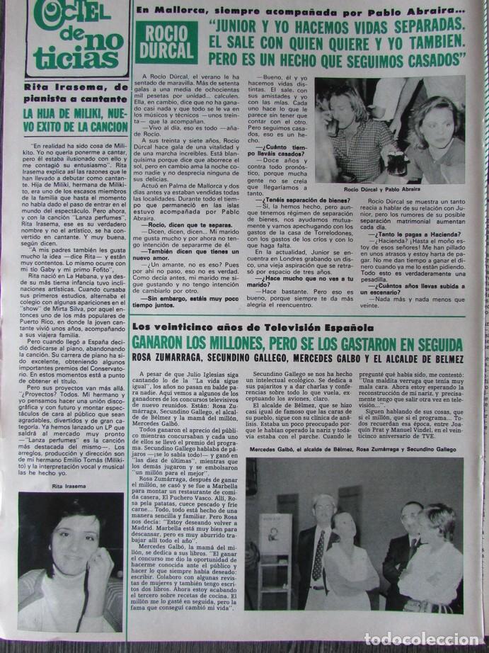 Coleccionismo de Revista Hola: RECORTE REVISTA HOLA N.&ordm; 1940 1981 ROC&Iacute;O D&Uacute;RCAL. RITA IRASEMA