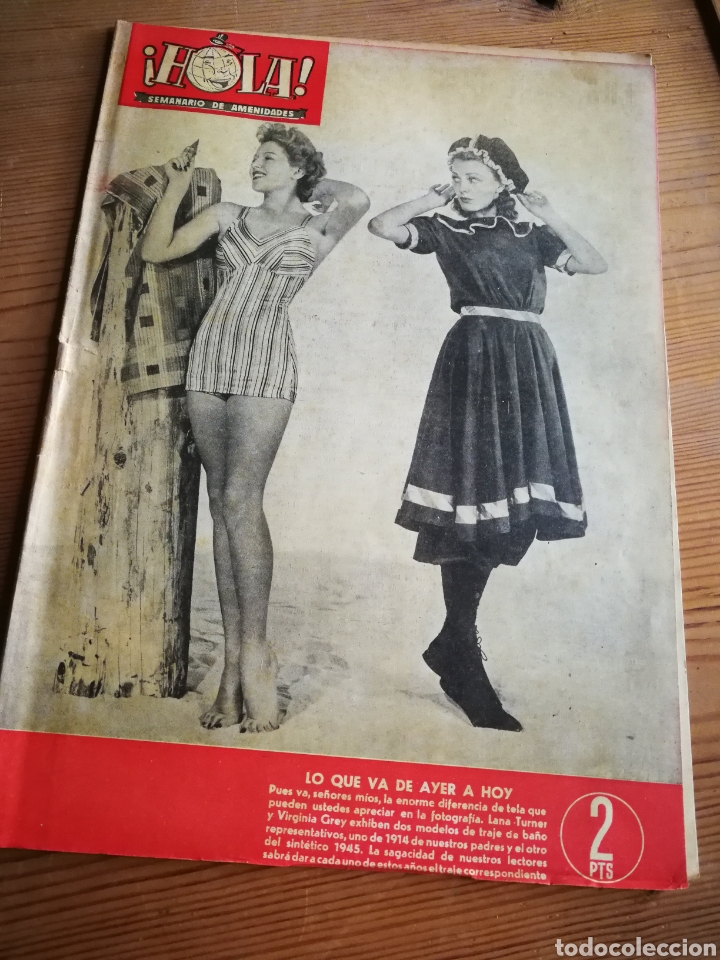 Coleccionismo de Revista Hola: REVISTA HOLA (SEMANARIO DE AMENIDADES), N&deg;37, PORTADA FOTO LANA TURNER Y VIRGINIA GREY ,1945.