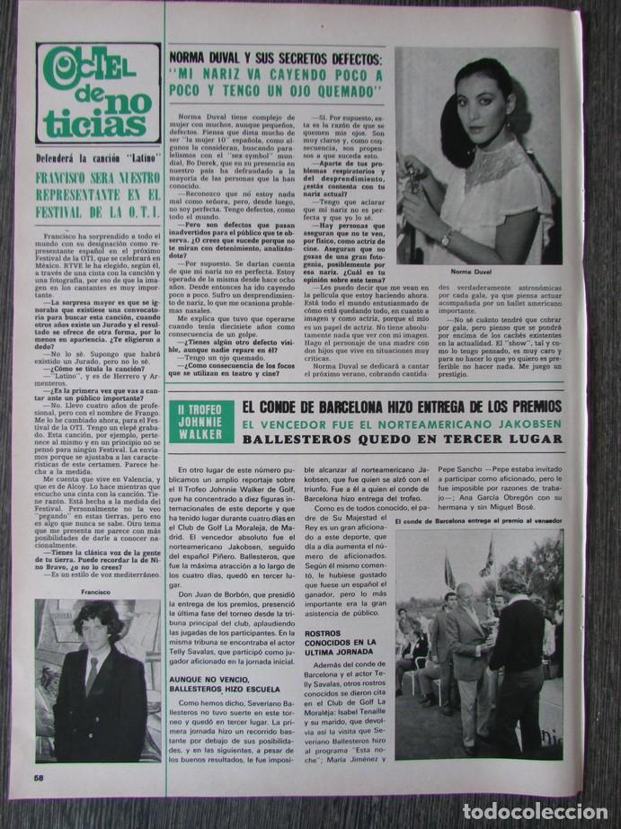 Sammeln von Zeitschriften &iexcl;Hola!: RECORTE REVISTA HOLA N.&ordm; 1941 1981 NORMA DUVAL, FRANCISCO. CONDE DE BARCELONA