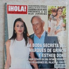 Coleccionismo de Revista Hola: HOLA 3.809 AÑO 2017.BODA MARQUES DE GRIÑON.Y ESTHER DOÑA.MARINA DANKO.PRINCIPES DE INGLATERRMODA ETC. Lote 293494133
