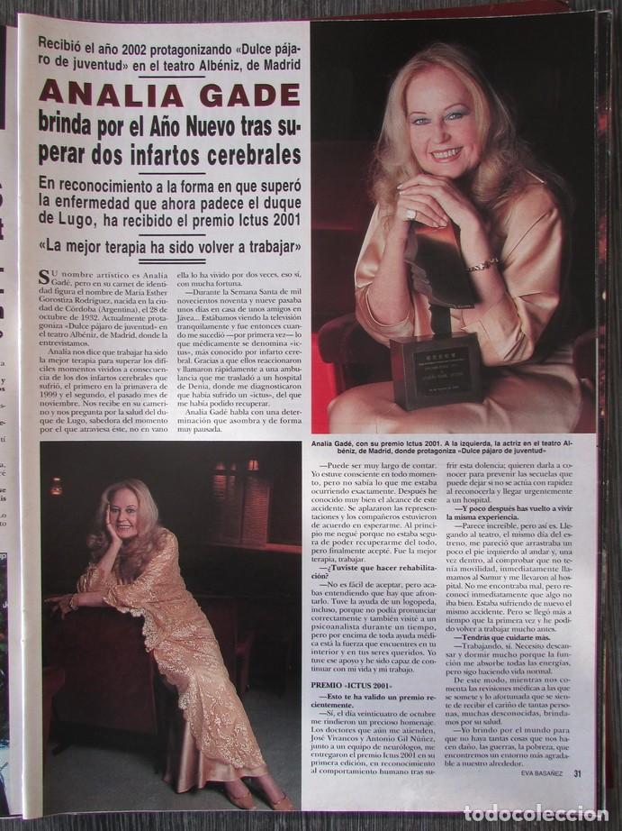 Sammeln von Zeitschriften &iexcl;Hola!: RECORTE REVISTA HOLA N.&ordm; 2997 2002 ANALIA GADE, RAFA CAMINO, TAMARA FALC&Oacute;