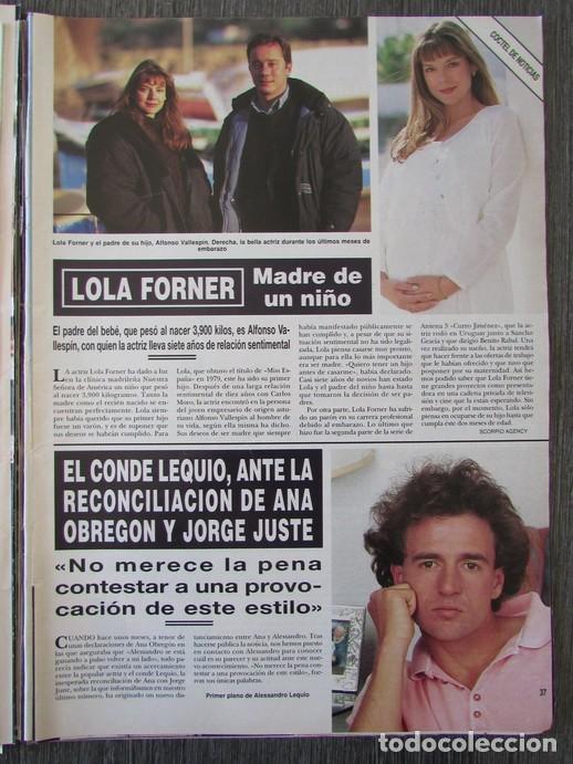 Coleccionismo de Revista Hola: RECORTE REVISTA HOLA N.&ordm; 2665 1995 LOLA FORNER, CONDE LEQUIO, EMMA SU&Aacute;REZ, PERET