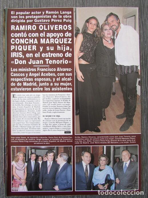 Colecionismo da Revista &iexcl;Hola!: RECORTE REVISTA HOLA N&ordm; 3038 2002 RAM&Oacute;N OLIVEROS, CONCHA M&Aacute;RQUEZ PIQUER 2 PGS