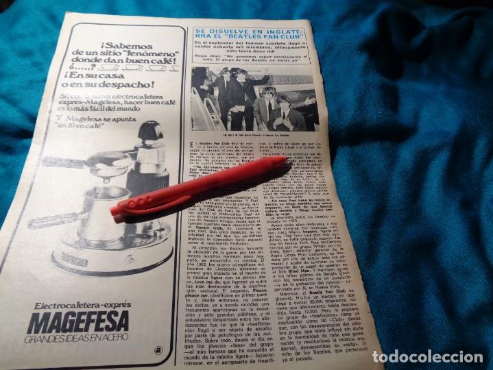 Sammeln von Zeitschriften &iexcl;Hola!: RECORTE : SE DISUELVE EN INGLATERRA EL BEATLES FAN CLUB. HOLA, MARZO 1972. (#)