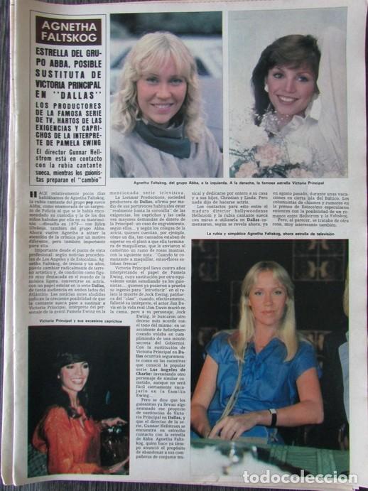 Colecionismo da Revista &iexcl;Hola!: RECORTE REVISTA HOLA N.&ordm; 1343 1981 AGNETHA FALTSKOG. GRUPO ABBA.