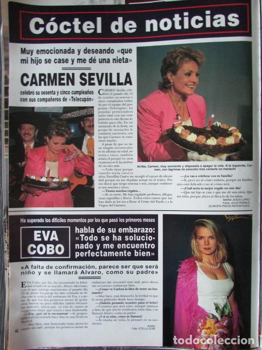 Colecionismo da Revista &iexcl;Hola!: RECORTE REVISTA HOLA N.&ordm; 2725 1996 CARMEN SEVILLA, EVA COBO