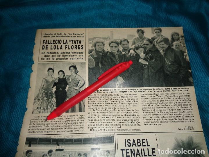 Sammeln von Zeitschriften &iexcl;Hola!: RECORTE : FALLECE LA TATA DE LOLA FLORES. HOLA, MAYO 1986(#)