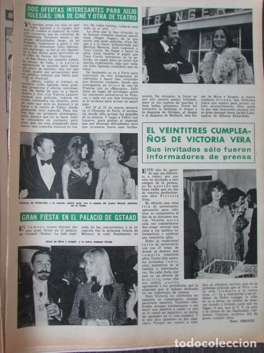 Coleccionismo de Revista Hola: RECORTE REVISTA HOLA N.&ordm; 1645 1976 JULIO IGLESIAS, JAIME DE MORA, VICTORIA VERA