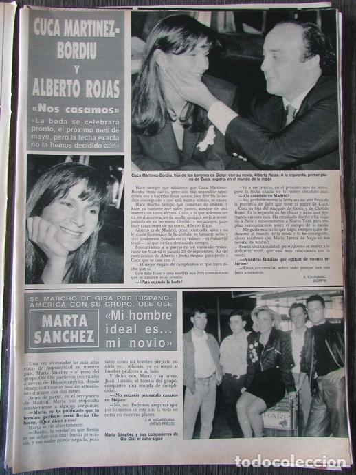 Coleccionismo de Revista Hola: RECORTE REVISTA HOLA N.&ordm; 2305 1988 MARTA S&Aacute;NCHEZ, CUCA MART&Iacute;NEZ BORDI&Uacute;. PALOMA SAN BASILIO