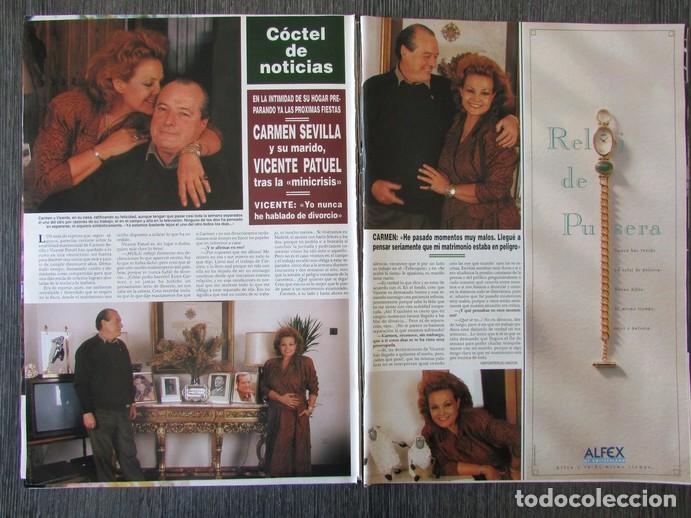 Coleccionismo de Revista Hola: RECORTE REVISTA HOLA N.&ordm; 2524 1992 CARMEN SEVILLA, VICENTE PATUEL. ROC&Iacute;O JURADO Y ORTEGA CANO