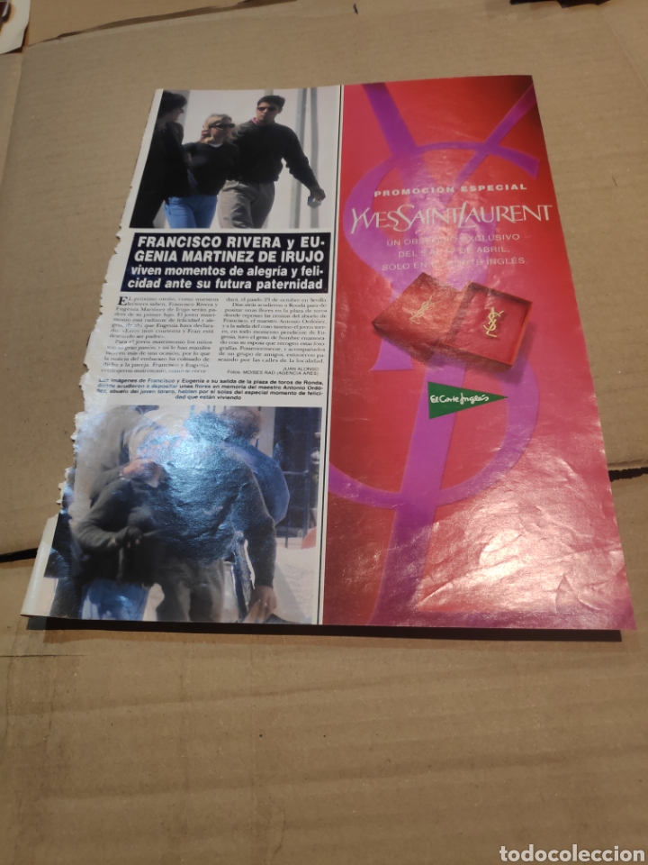 Coleccionismo de Revista Hola: P RECORTE 1 PAGINA FRANCISCO RIVERA Y EUGENIA MARTINEZ DE IRUJO HOLA