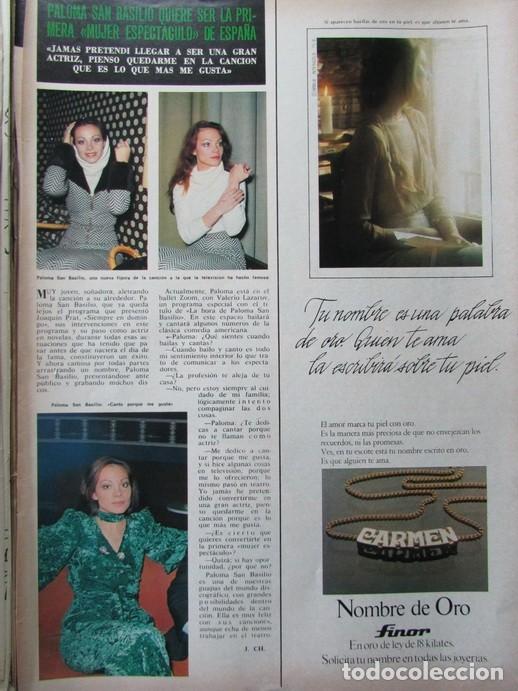 Coleccionismo de Revista Hola: RECORTE REVISTA HOLA N.&ordm; 1634 1975 PALOMA SAN BASILIO. MARK SPITZ