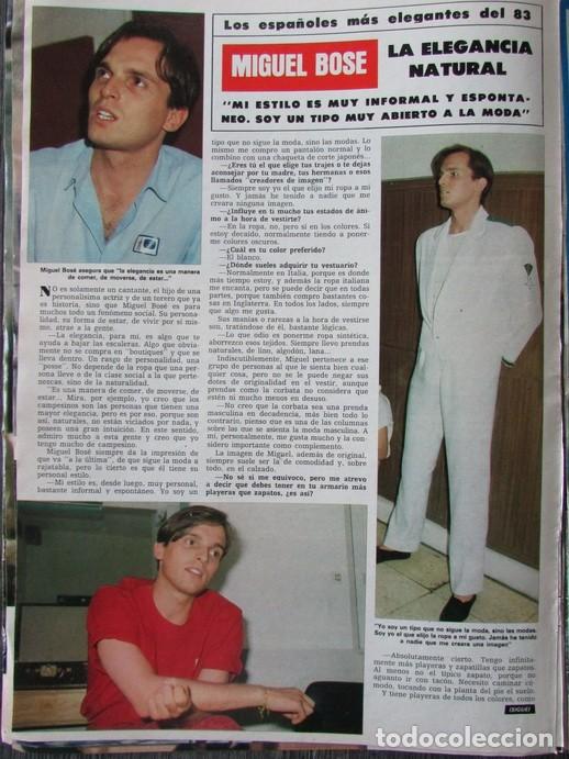 Coleccionismo de Revista Hola: RECORTE REVISTA HOLA N.&ordm; 2043 1983 MIGUEL BOS&Eacute; 2 P&Aacute;GS