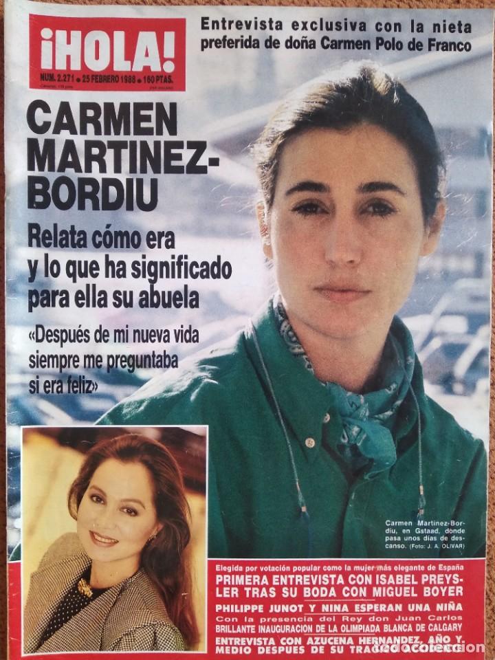 Coleccionismo de Revista Hola: Revista Hola 1988 Carmen Mart&iacute;nez Bordiu, I. Preysler, Philippe Junot, Roc&iacute;o Jurado