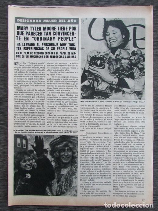 Coleccionismo de Revista Hola: RECORTE REVISTA HOLA N.&ordm; 1096 1981 MARY TYLER MOORE. GRUPO ABBA