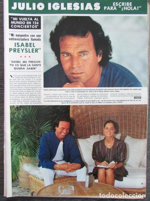 Coleccionismo de Revista Hola: RECORTE REVISTA HOLA N.&ordm; 2102 1984 JULIO IGLESIAS 5 PGS