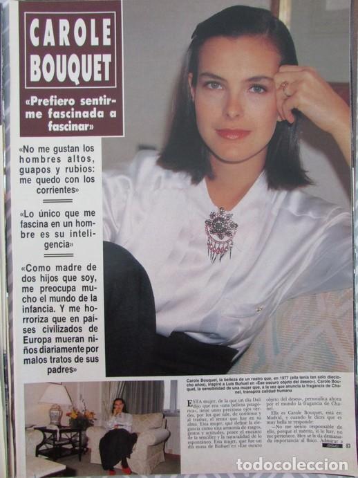 Coleccionismo de Revista Hola: RECORTE REVISTA HOLA N.&ordm; 2360 1989 CAROLE BOUQUET 4 P&Aacute;GS. ISABEL PREYSLER Y MIGUEL BOYER