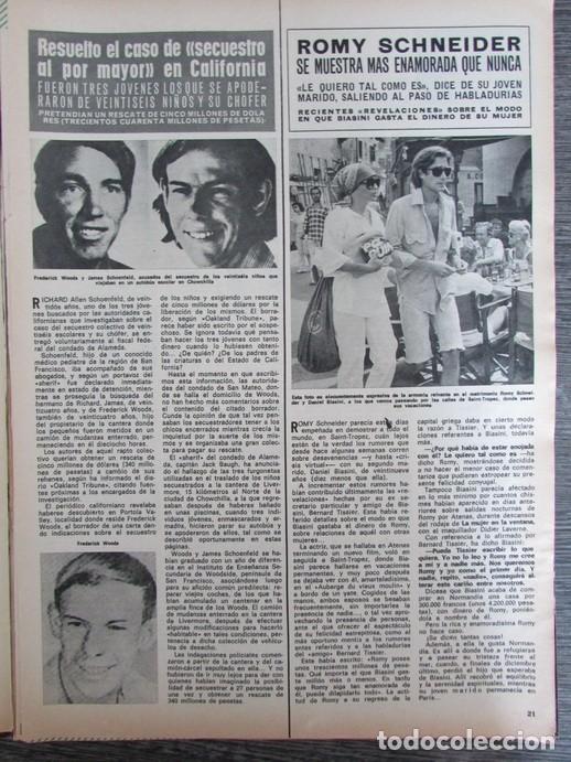 Coleccionismo de Revista Hola: RECORTE REVISTA HOLA N.&ordm; 1667 1976 ROMY SCHNEIDER