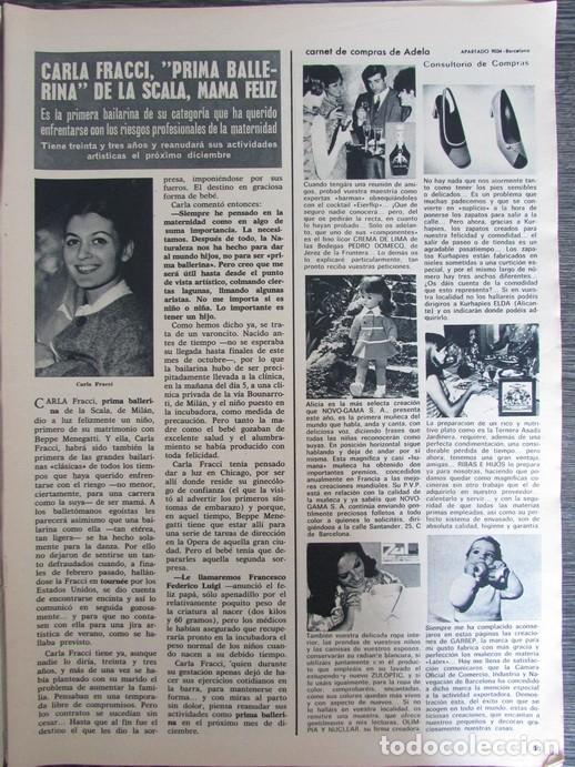 Sammeln von Zeitschriften &iexcl;Hola!: RECORTE REVISTA HOLA N.&ordm; 1313 1969 CARLA FRACCI