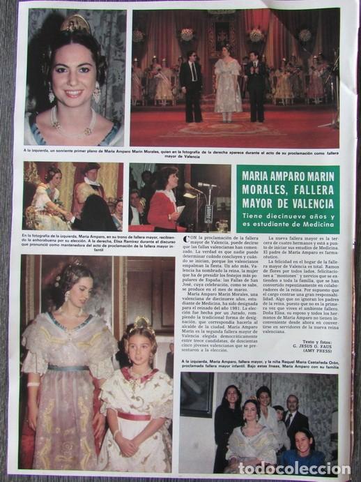 Collezionismo di Rivista &iexcl;Hola!: RECORTE REVISTA HOLA N&ordm; 1908 1981 MARIA AMPARO MARIN MORALES. FALLERA MAYOR DE VALENCIA